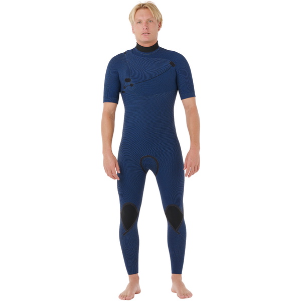 2026 Rip Curl Da Uomo E-Bomb 2/2mm Zip Free Manica Corta Muta 17XMFS - Black